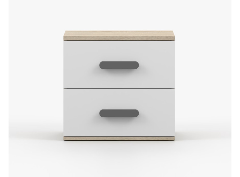 Nočný stolík SCOUT - dub sonoma/biely (8 variant)