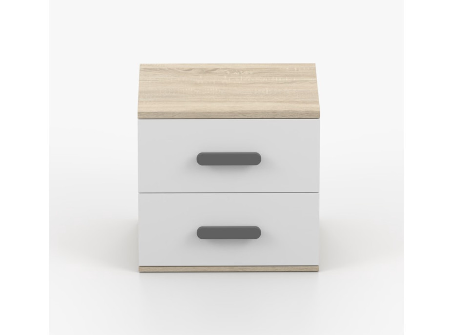 Nočný stolík SCOUT - dub sonoma/biely (8 variant)