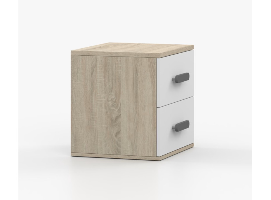 Nočný stolík SCOUT - dub sonoma/biely (8 variant)