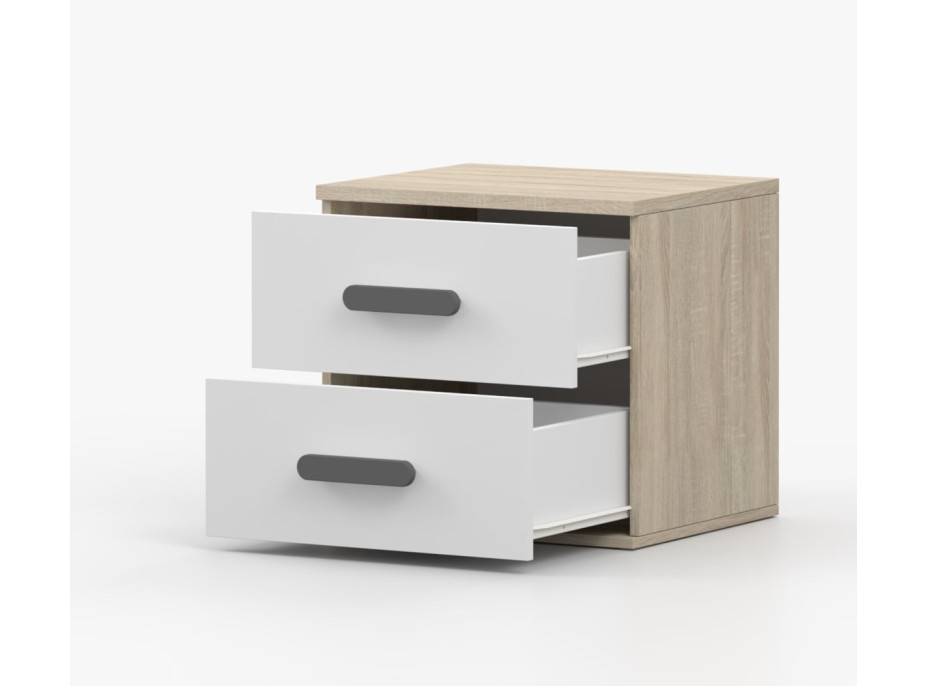 Nočný stolík SCOUT - dub sonoma/biely (8 variant)