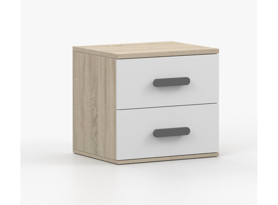 Nočný stolík SCOUT - dub sonoma/biely (8 variant)