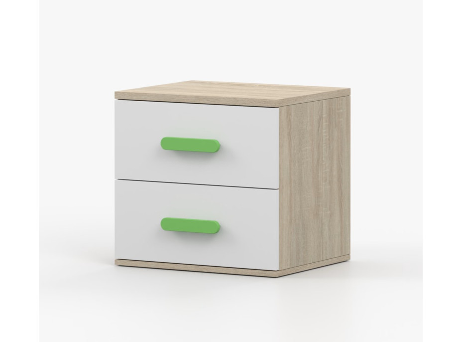 Nočný stolík SCOUT - dub sonoma/biely (8 variant)