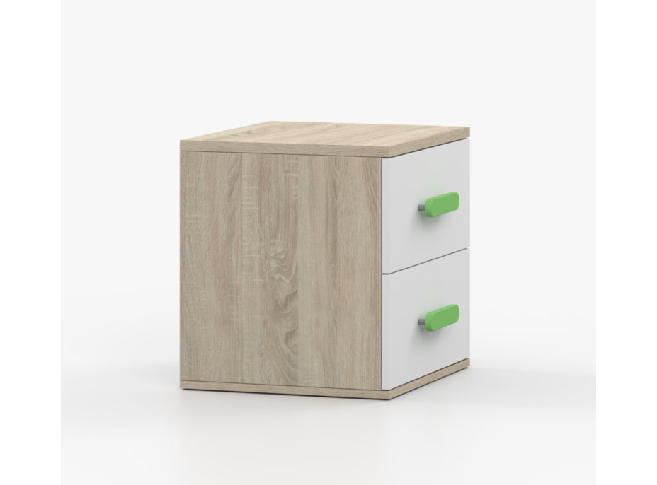 Nočný stolík SCOUT - dub sonoma/biely (8 variant)