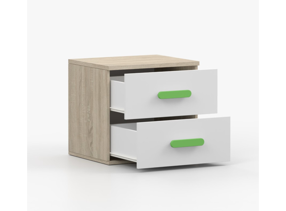 Nočný stolík SCOUT - dub sonoma/biely (8 variant)