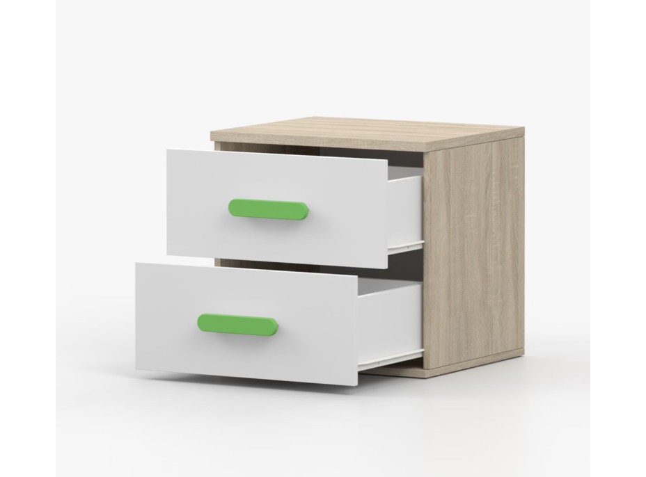 Nočný stolík SCOUT - dub sonoma/biely (8 variant)