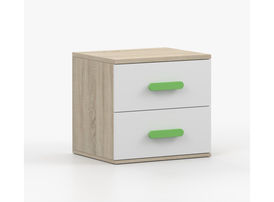 Nočný stolík SCOUT - dub sonoma/biely (8 variant)