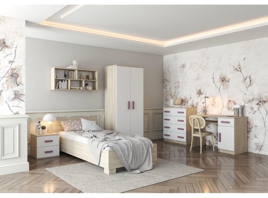 Šatníková skriňa SCOUT - dub sonoma/biela (8 variant)