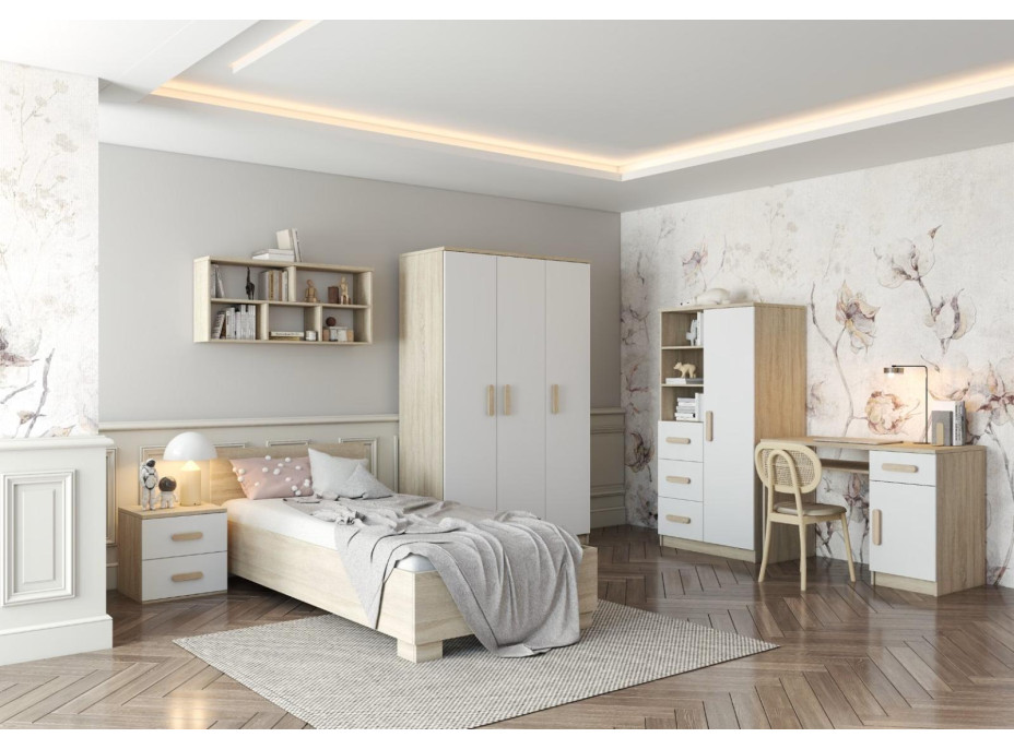 Regál SCOUT - dub sonoma/biely (8 variant)