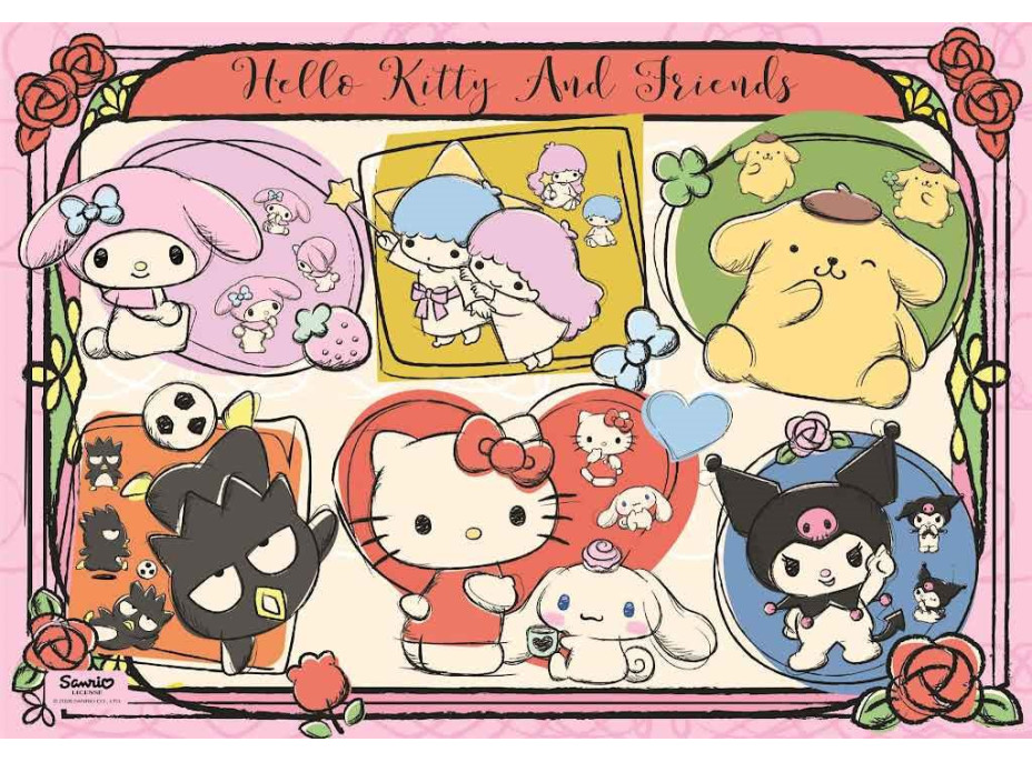 CLEMENTONI Puzzle Hello Kitty a priatelia - roztomilá koláž 1000 dielikov