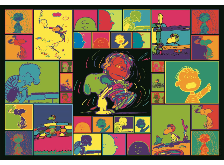 CLEMENTONI Puzzle Peanuts: Farebná koláž 1000 dielikov