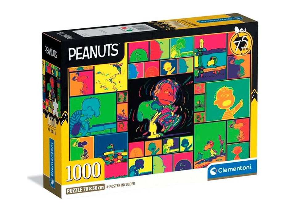 CLEMENTONI Puzzle Peanuts: Farebná koláž 1000 dielikov