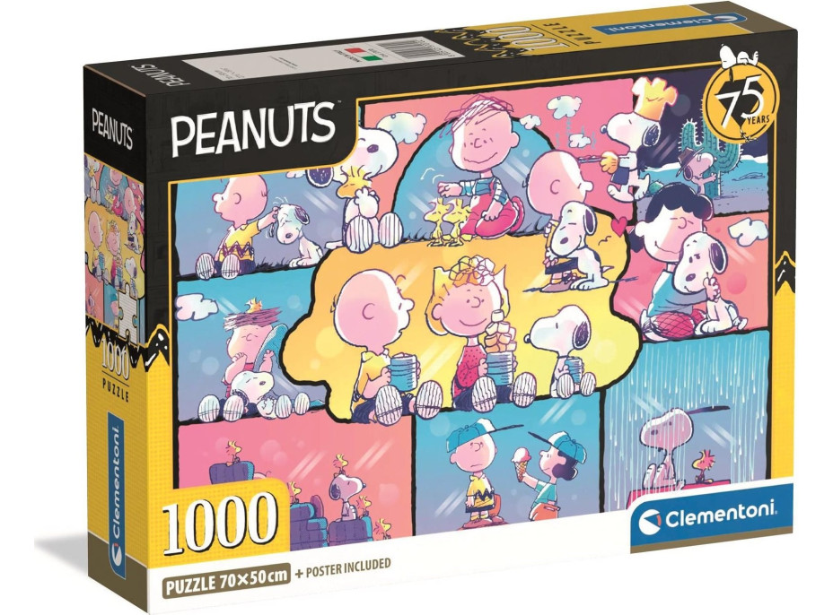 CLEMENTONI Puzzle Peanuts: Snoopy a priatelia 1000 dielikov