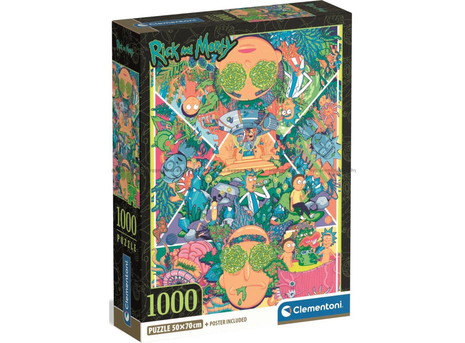 CLEMENTONI Puzzle Rick&Morty: Psychedelická koláž 1000 dielikov