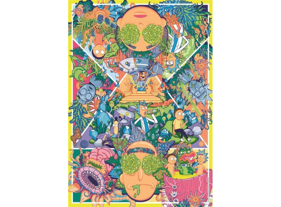 CLEMENTONI Puzzle Rick&Morty: Psychedelická koláž 1000 dielikov