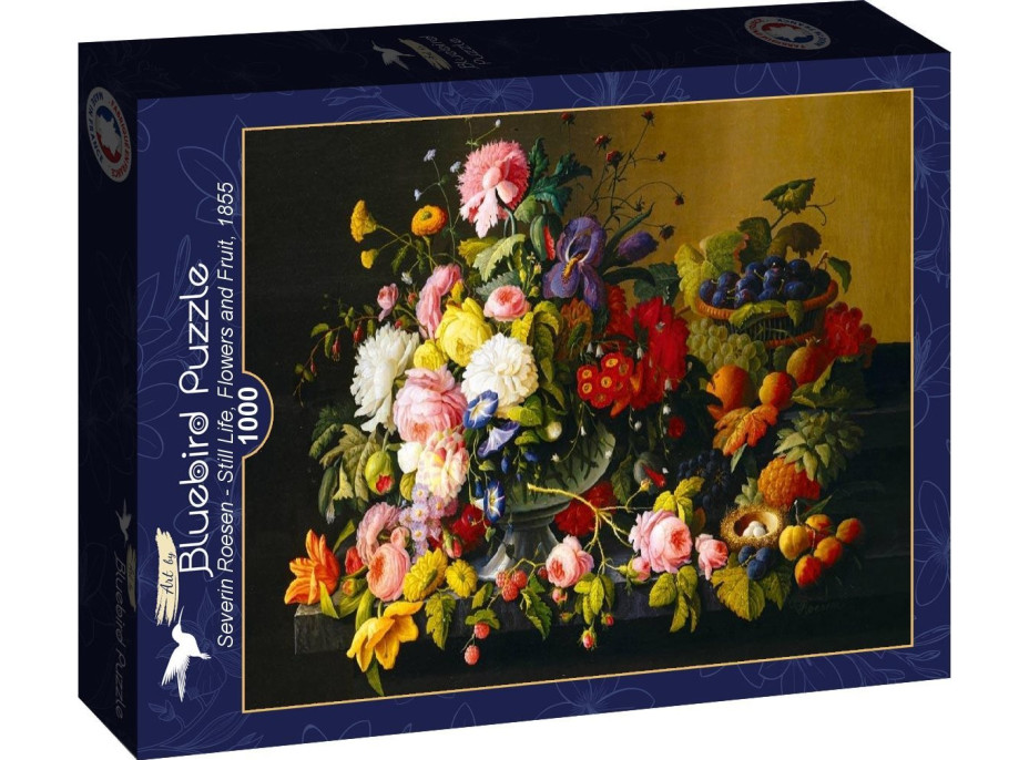 BLUEBIRD Puzzle Zátišie, kvety a ovocie 1000 dielikov