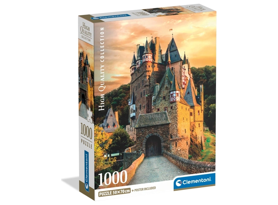 CLEMENTONI Puzzle Zlatá hodina na hrade Eltz 1000 dielikov