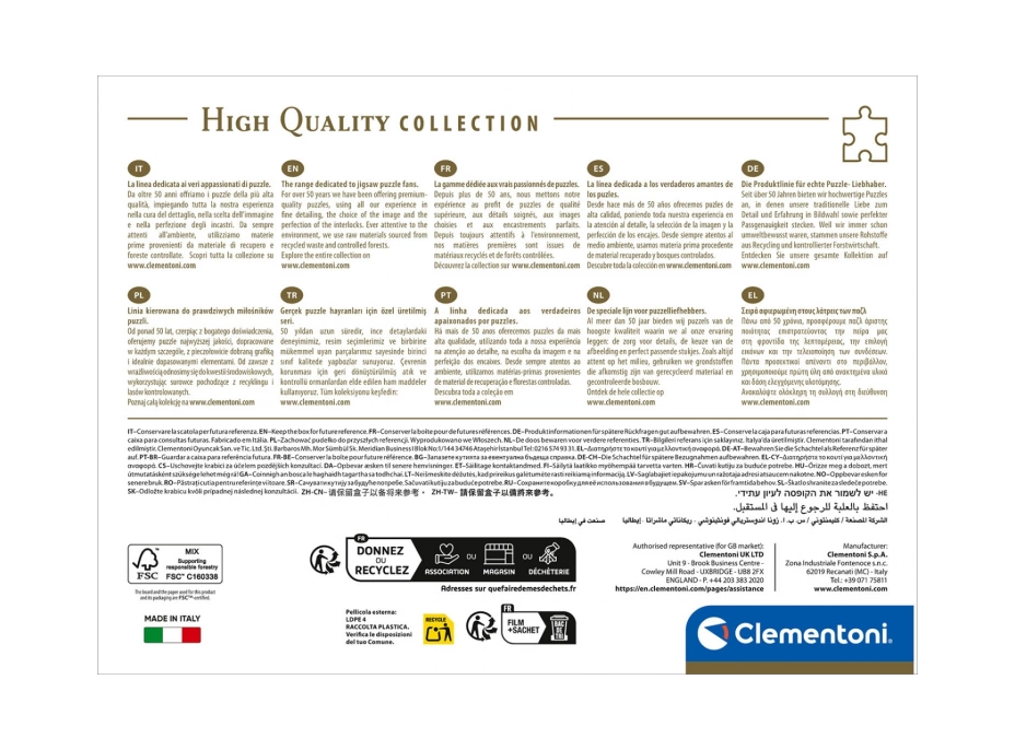 CLEMENTONI Puzzle Zlatá hodina na hrade Eltz 1000 dielikov