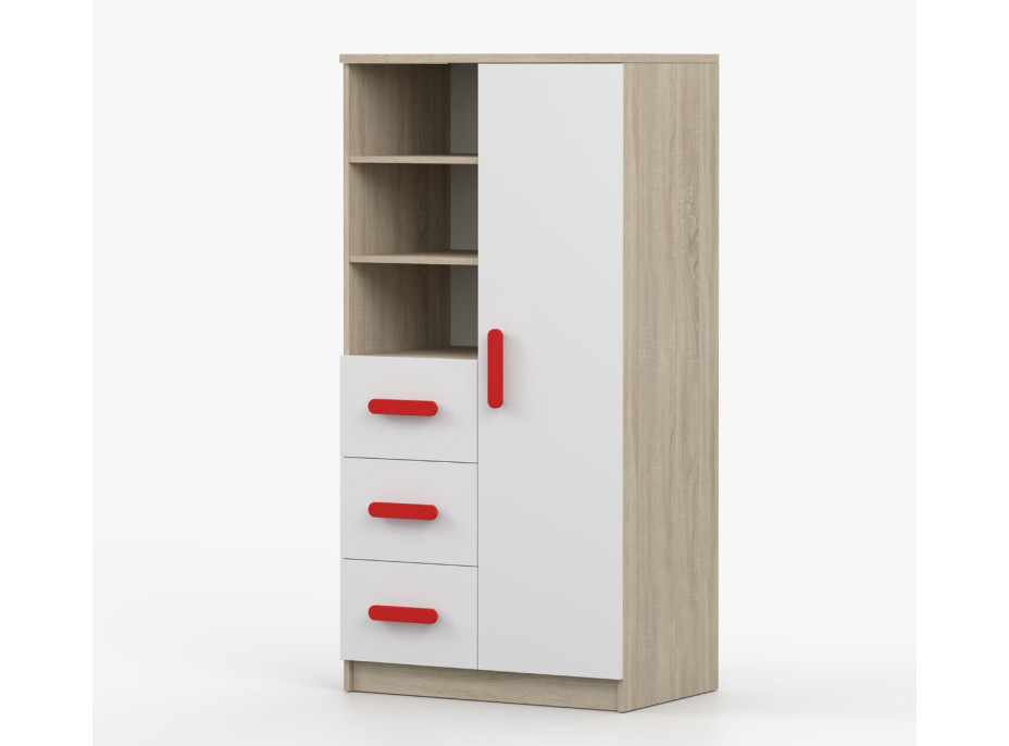 Regál SCOUT - dub sonoma/biely (8 variant)