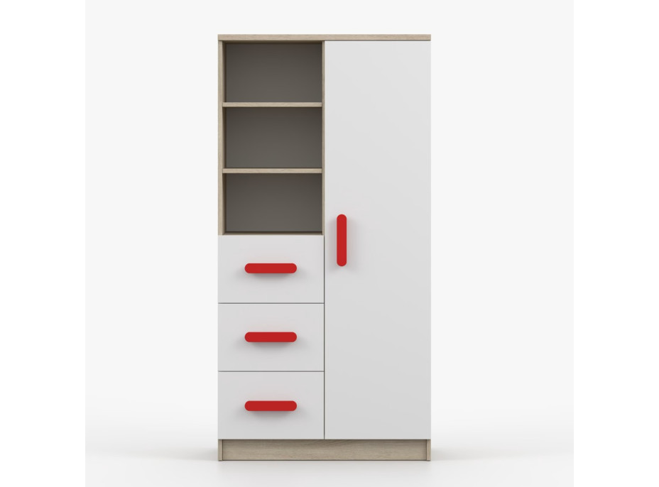 Regál SCOUT - dub sonoma/biely (8 variant)