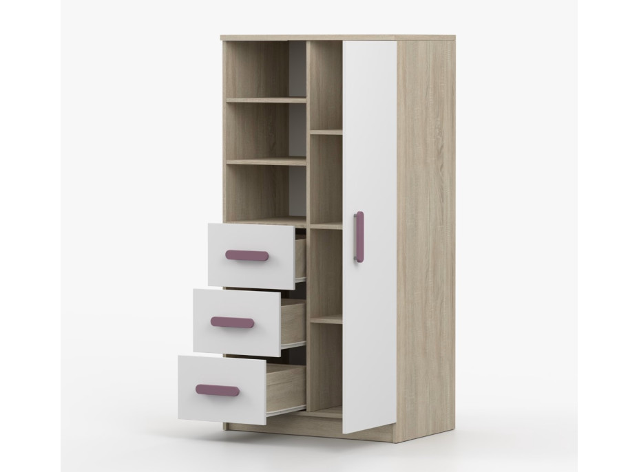 Regál SCOUT - dub sonoma/biely (8 variant)