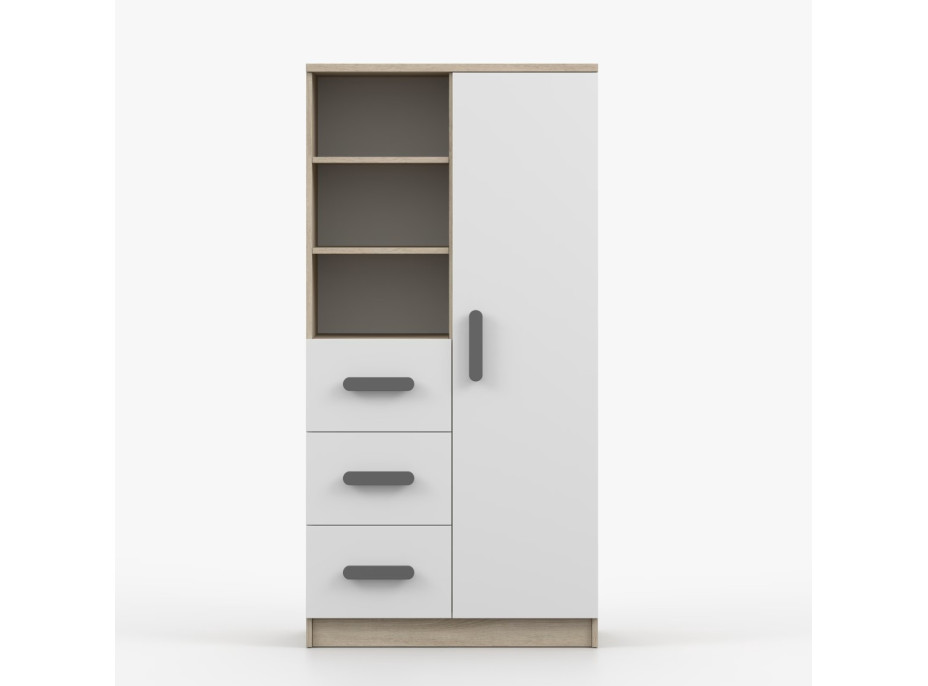 Regál SCOUT - dub sonoma/biely (8 variant)