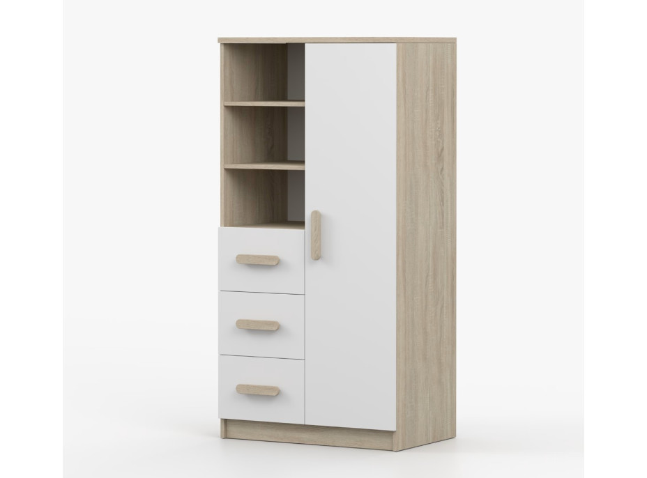 Regál SCOUT - dub sonoma/biely (8 variant)