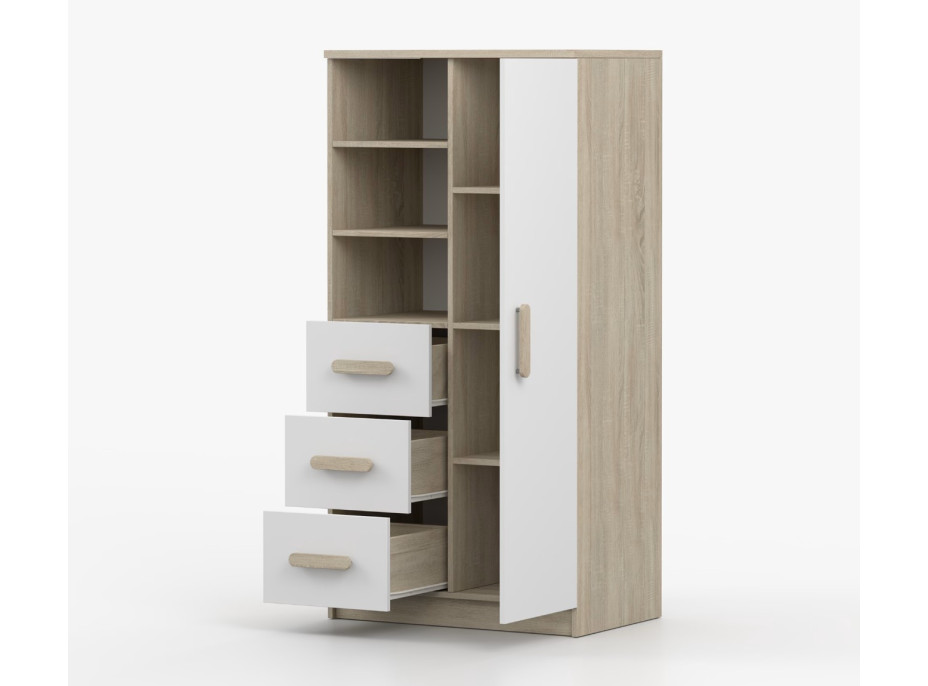 Regál SCOUT - dub sonoma/biely (8 variant)