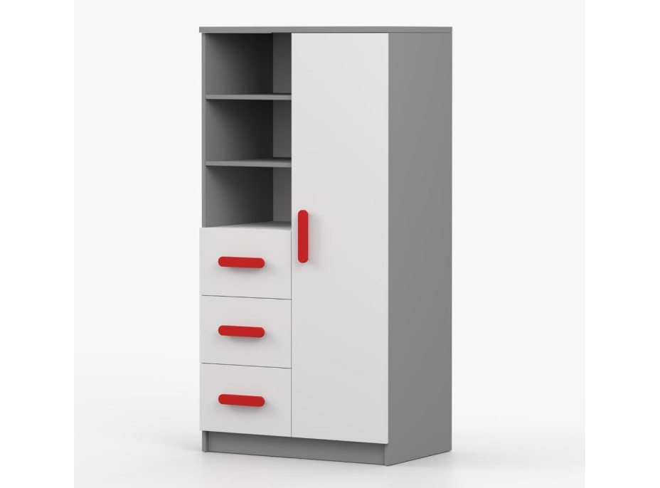 Regál SCOUT - šedý/biely (8 variant)