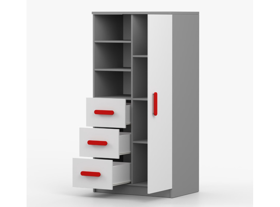 Regál SCOUT - šedý/biely (8 variant)