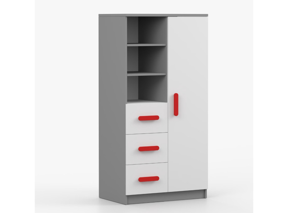 Regál SCOUT - šedý/biely (8 variant)