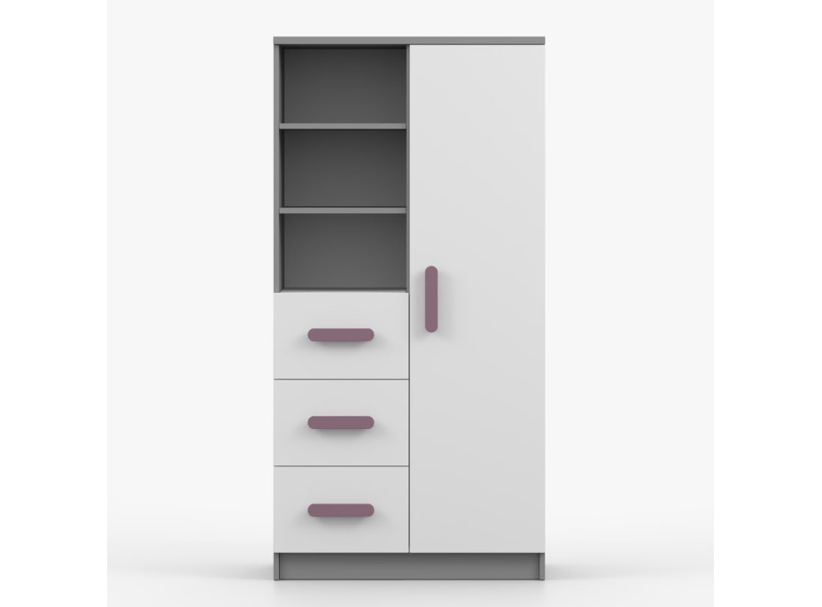 Regál SCOUT - šedý/biely (8 variant)