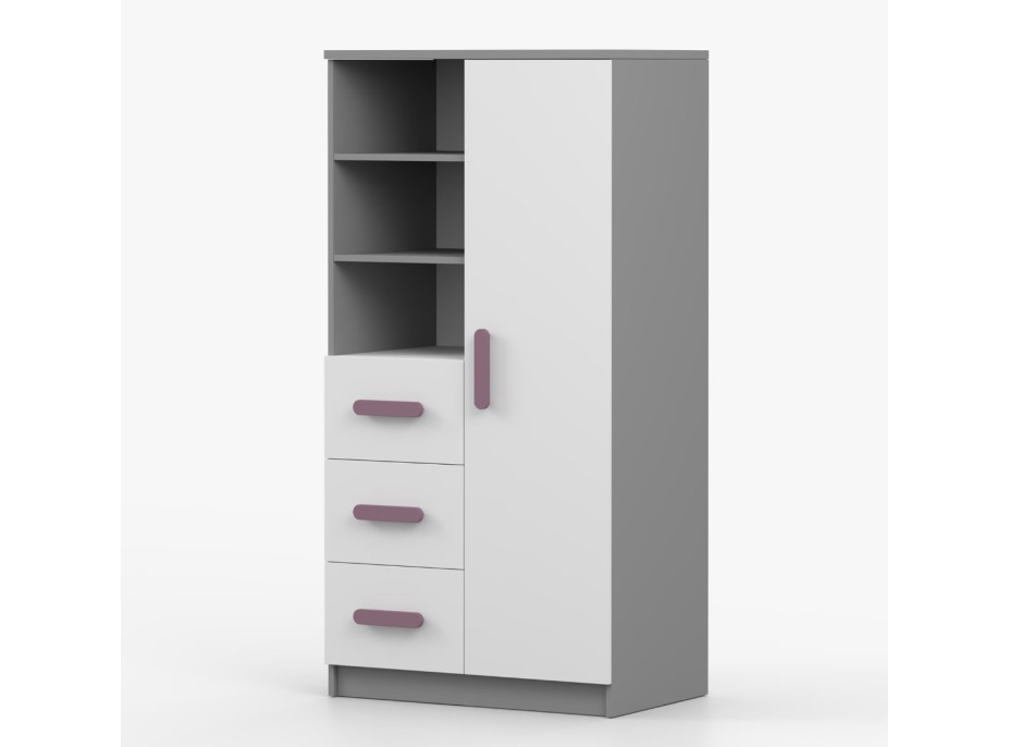 Regál SCOUT - šedý/biely (8 variant)
