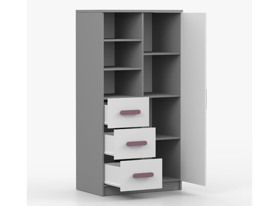 Regál SCOUT - šedý/biely (8 variant)