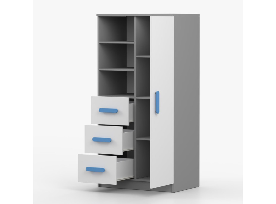 Regál SCOUT - šedý/biely (8 variant)