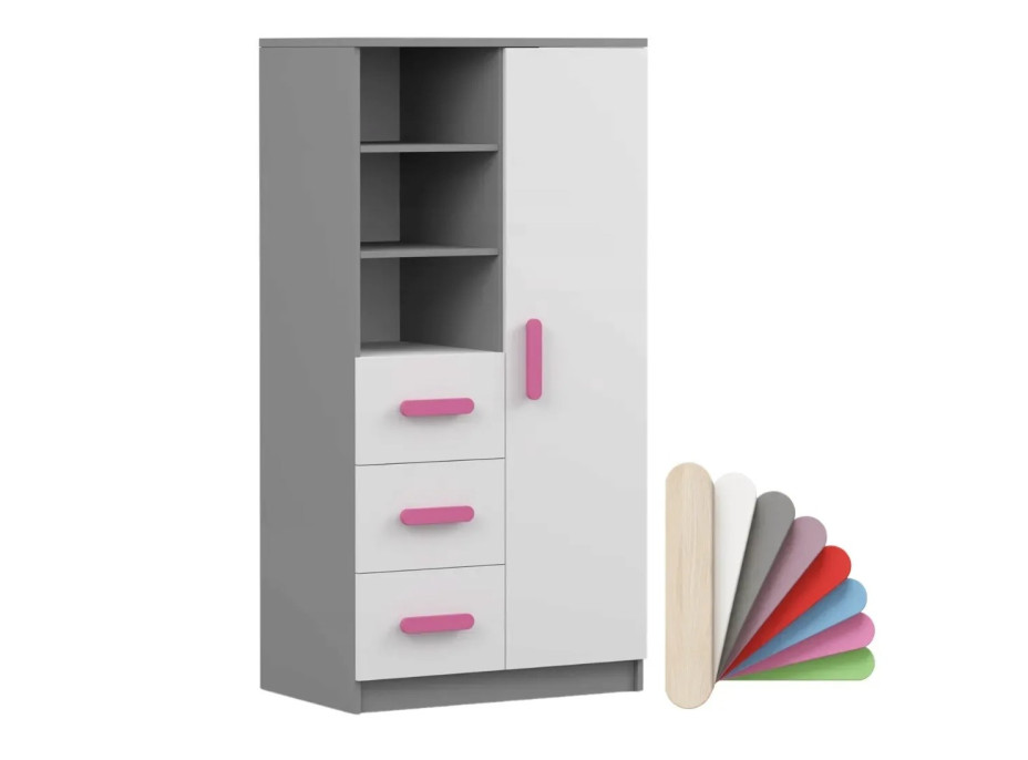 Regál SCOUT - šedý/biely (viac variant)