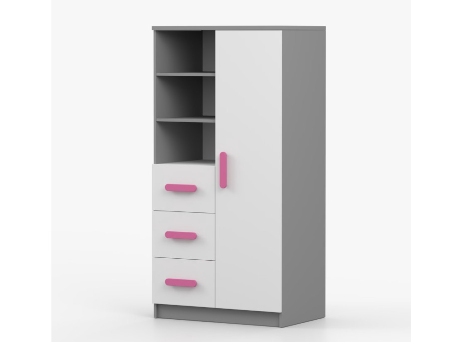 Regál SCOUT - šedý/biely (viac variant)