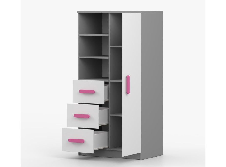 Regál SCOUT - šedý/biely (viac variant)