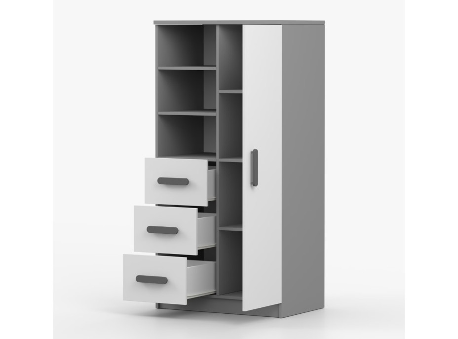 Regál SCOUT - šedý/biely (8 variant)