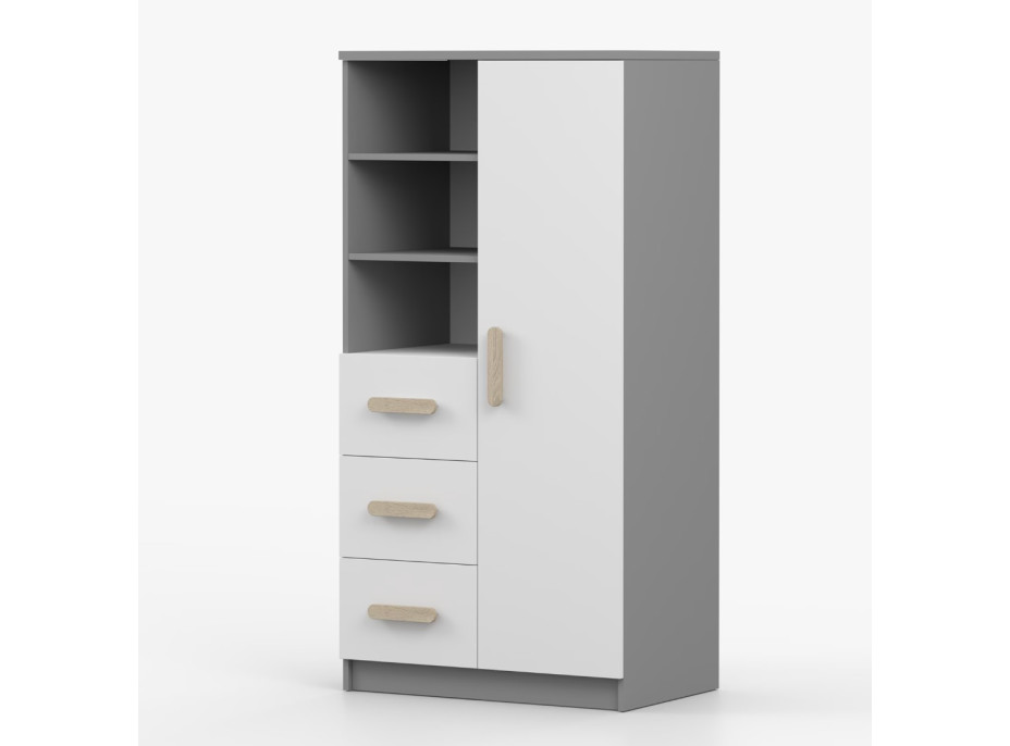 Regál SCOUT - šedý/biely (8 variant)