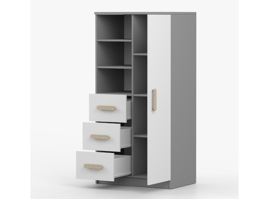 Regál SCOUT - šedý/biely (8 variant)
