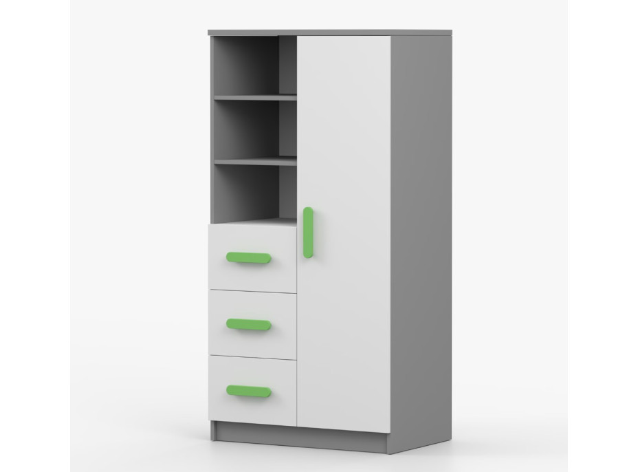 Regál SCOUT - šedý/biely (8 variant)