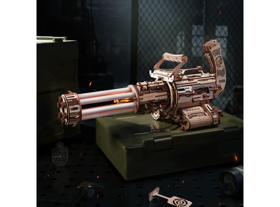 ROBOTIME Roker 3D drevené puzzle Rotačný guľomet 412 dielikov