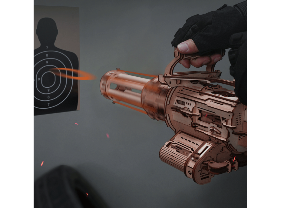 ROBOTIME Roker 3D drevené puzzle Rotačný guľomet 412 dielikov