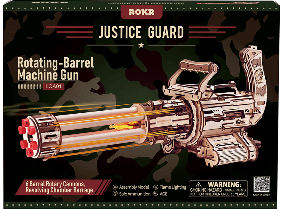 ROBOTIME Roker 3D drevené puzzle Rotačný guľomet 412 dielikov