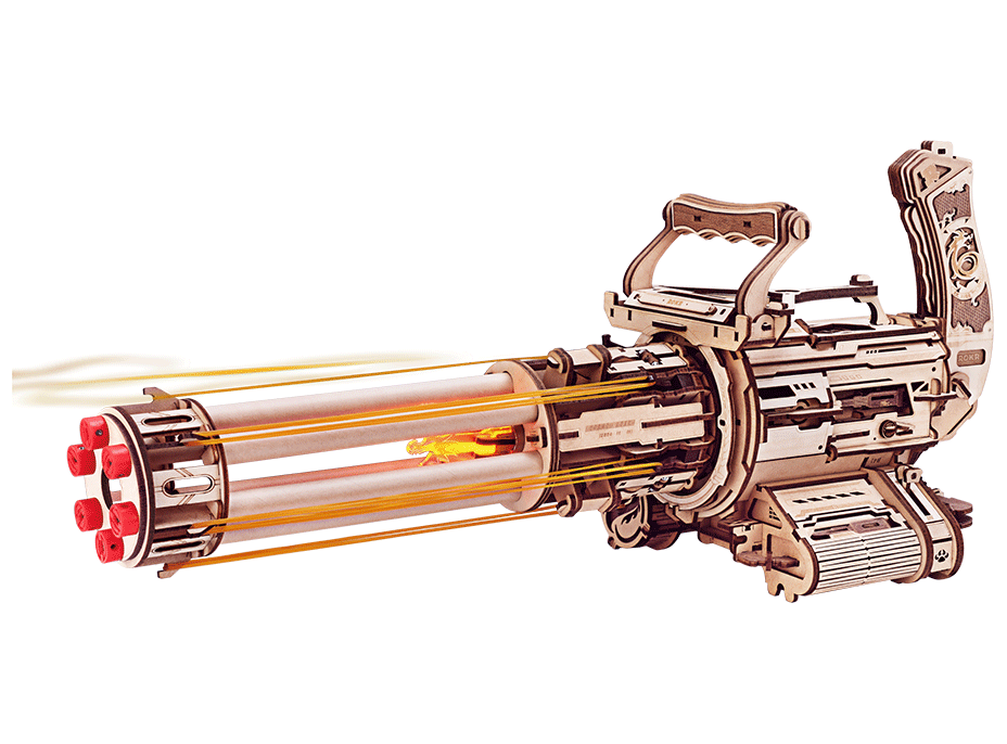 ROBOTIME Roker 3D drevené puzzle Rotačný guľomet 412 dielikov