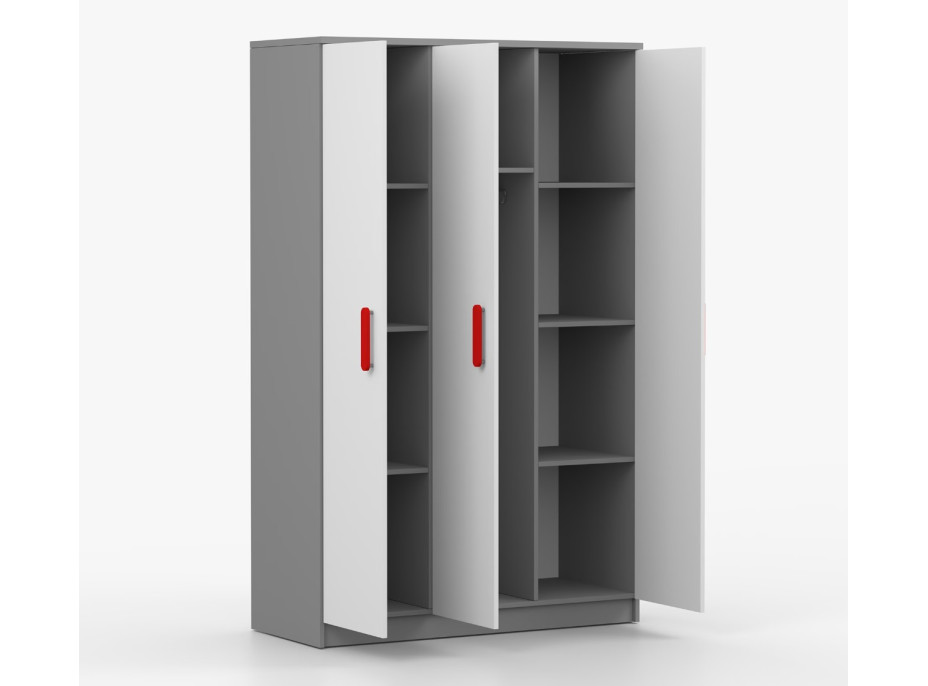 Šatní skříň SCOUT 2 - šedá/bílá (8 variant)