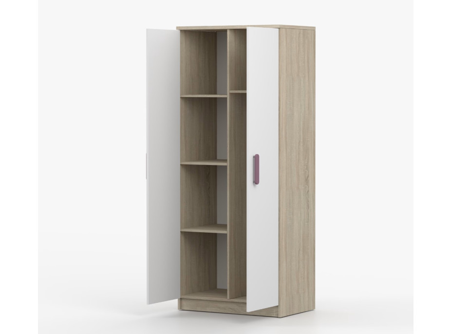 Šatníková skriňa SCOUT - dub sonoma/biela (8 variant)