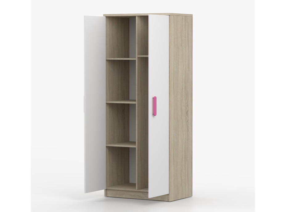 Šatníková skriňa SCOUT - dub sonoma/biela (viac variant)