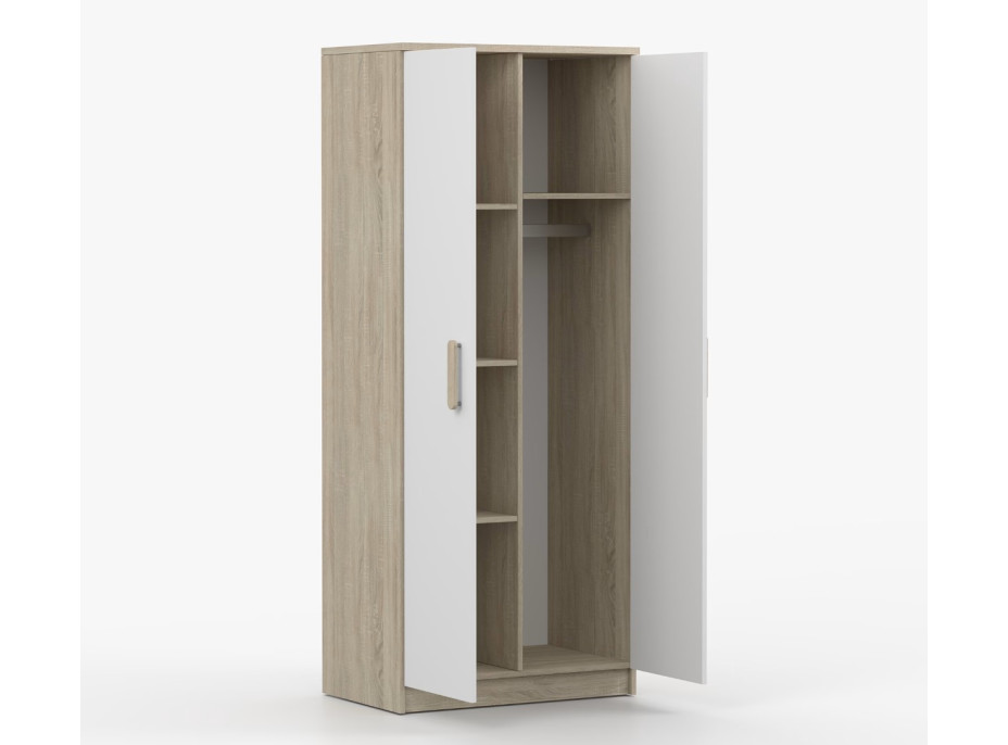 Šatníková skriňa SCOUT - dub sonoma/biela (8 variant)