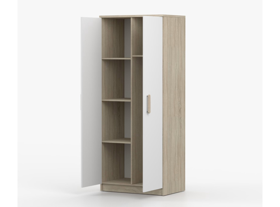 Šatníková skriňa SCOUT - dub sonoma/biela (8 variant)